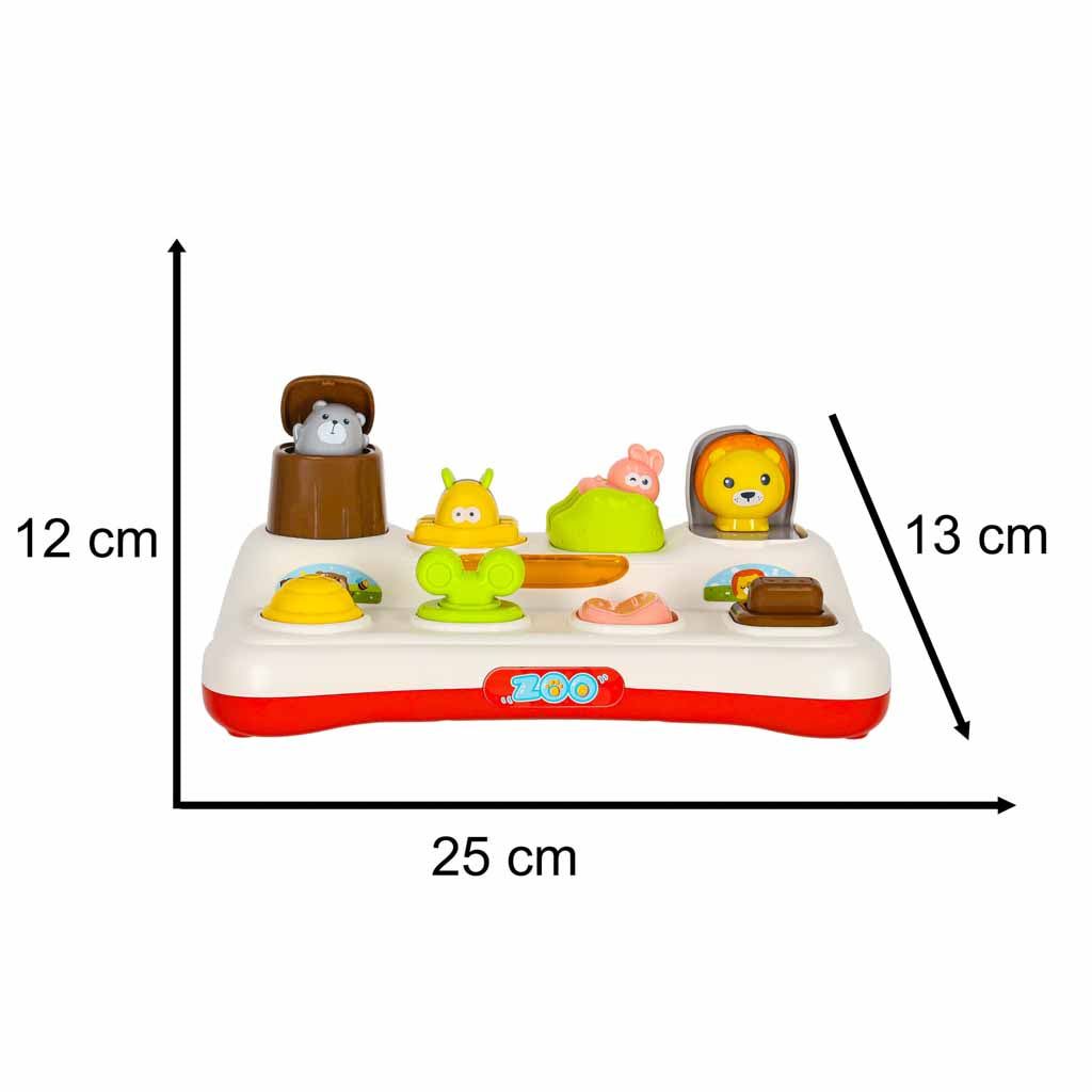 Educational Pop-Up Animals Toy with Lights & Sounds
