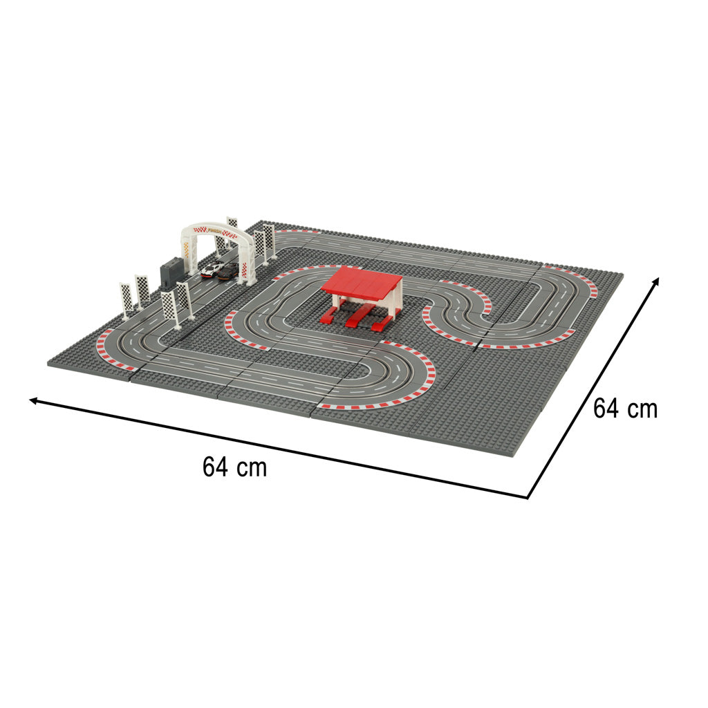 Electric Police Car Race Track Set with 2 Remote Control Cars