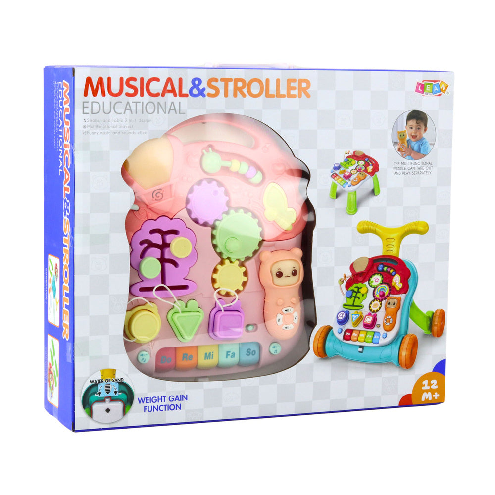 5in1 Educational Walker With Interactive Panel Table - Pink