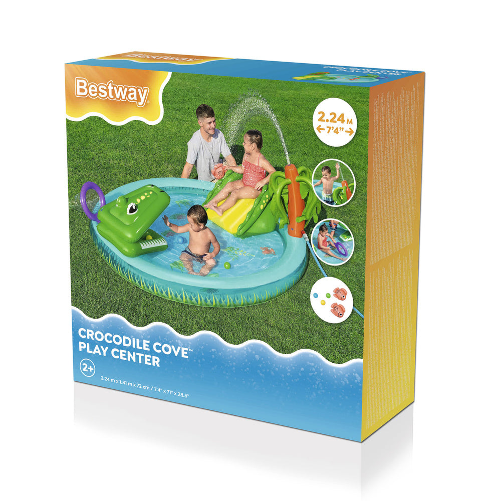 Bestway Oppblåsbar Krokodille Lekepark 224 x 181 x 72 cm