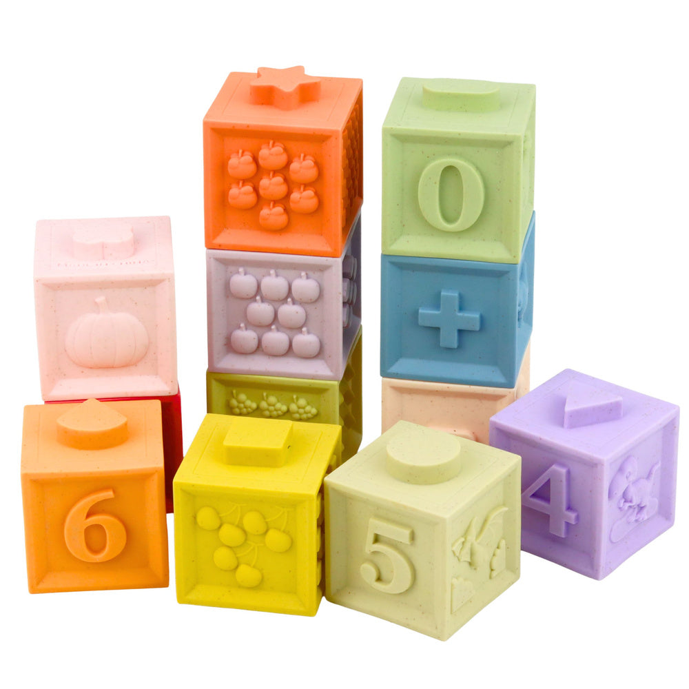 Soft Educational Sensory Blocks – Numbers & Textures – 12 Pieces