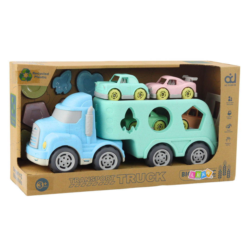 Tow Truck Shape Sorter with Cars & Blocks – BIO Recycled Plastic