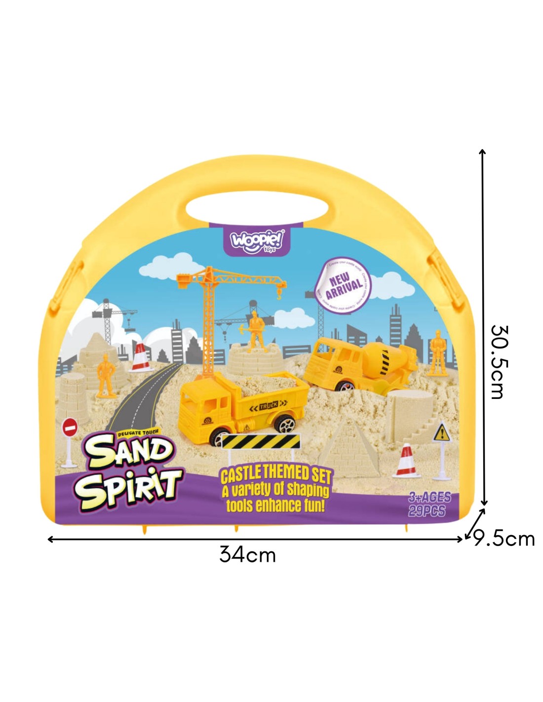 WOOPIE Kinetic Sand Construction Site Suitcase – Crane, Trucks & Tools