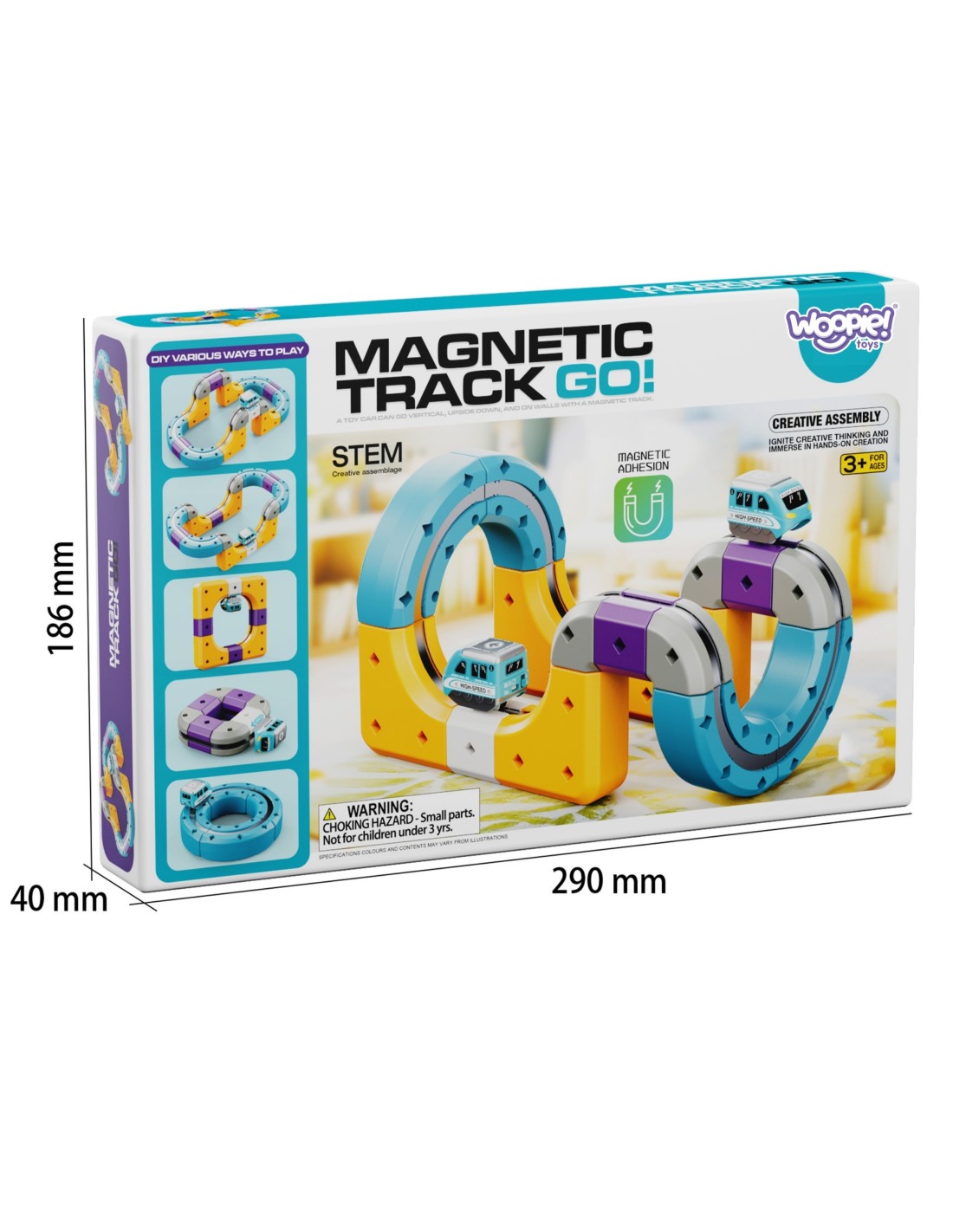 WOOPIE Magnetic Track Construction Set with Attraction Effect – 39 Piece Building Kit