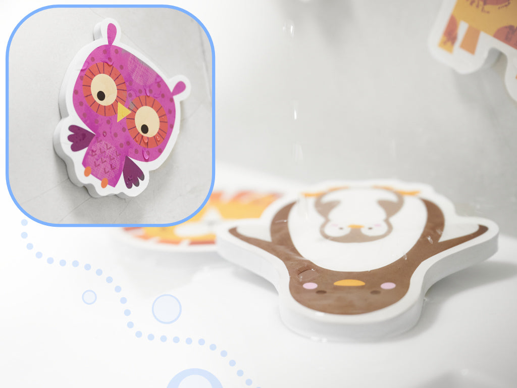 Colorful owl-shaped object on a white background

