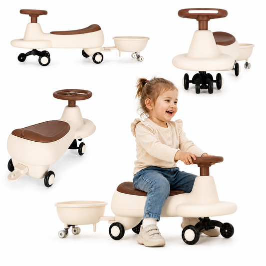 Swing Fix LED Gravity Ride-On bil med henger