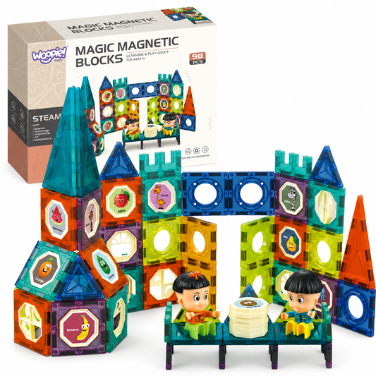 WOOPIE 3D Magnetiske Byggeklosser Slottssett – 98 Deler