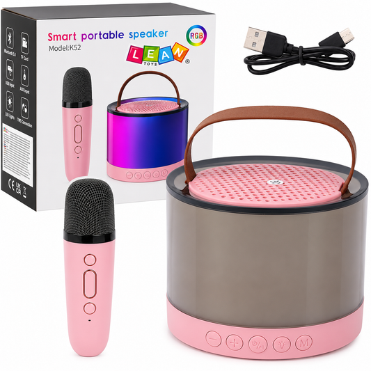 Trådløst Karaokesett med Bluetooth-høyttaler, RGB-lys og Mikrofon