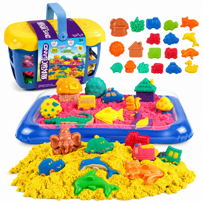 Kinetic Sand Aktivitetskurv med Lekebrett – Sand og Former 0,8 kg Kinetic Sand