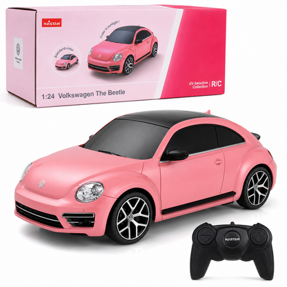 Rosa Volkswagen Boble UV fargeskiftende fjernstyrt bil – skala 1:24