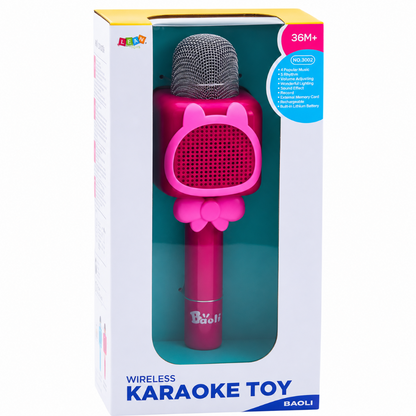Wireless Bluetooth Karaoke Microphone with Voice Changer & Speaker
