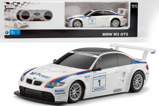 BMW M3 GT2 Sportsbil Fjernstyrt RC Hvit 1:24