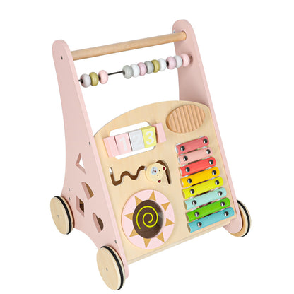 Gåvogn for baby i rosa tre