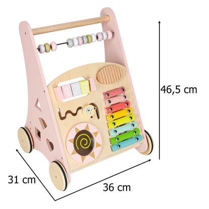 Gåvogn for baby i rosa tre