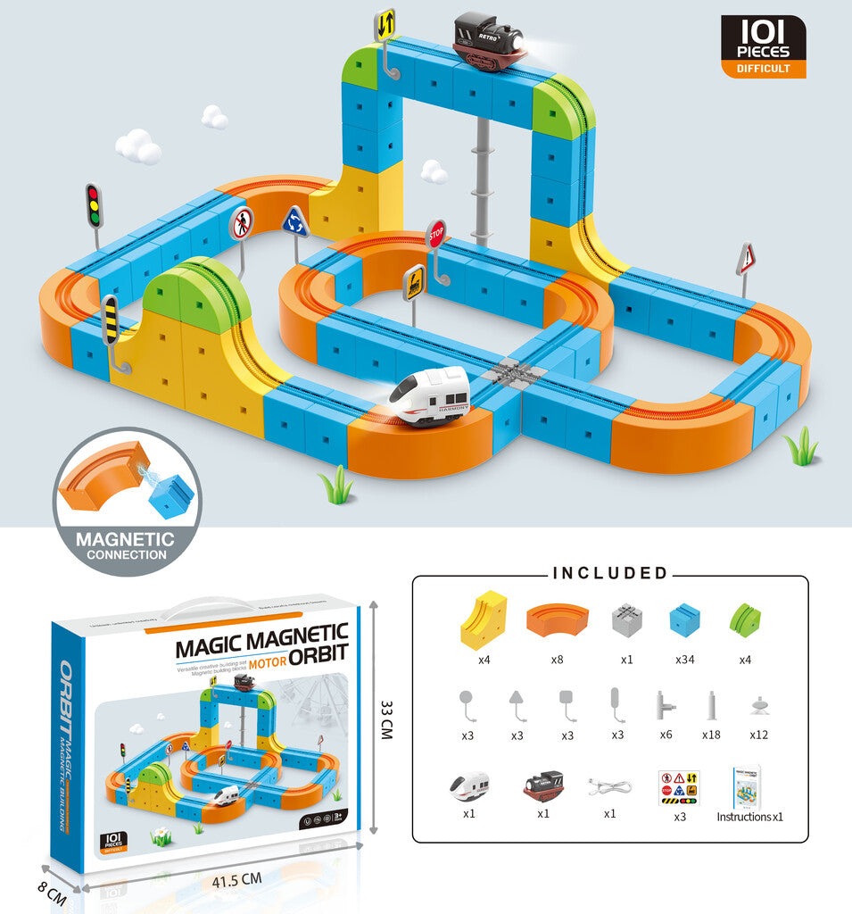 101 Piece Magnetic Race Track Train Set
