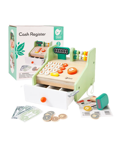 CLASSIC WORLD Wooden Cash Register for Kids