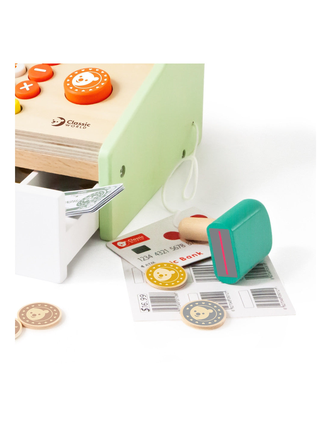 CLASSIC WORLD Wooden Cash Register for Kids