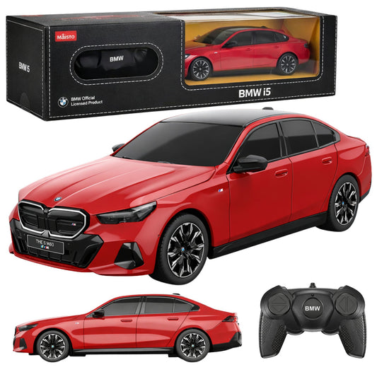 BMW i5 Radiostyrt bil RC – Rød – Skala 1:24