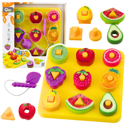Educational Geometric Fruit Threading Puzzle