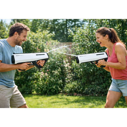Electric Water Gun Rifle – White – 400ml Water Tank – 12m Long Range