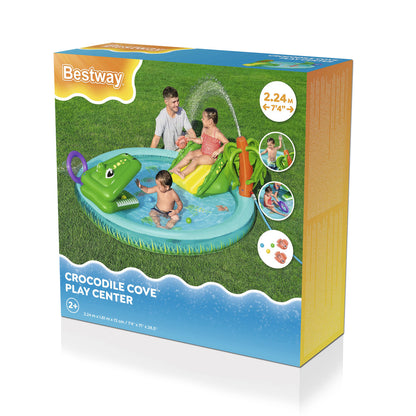 Bestway Oppblåsbar Krokodille Lekepark 224 x 181 x 72 cm