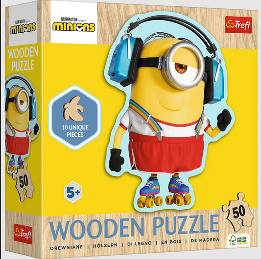 50 brikker konturpuslespill i tre – Minion