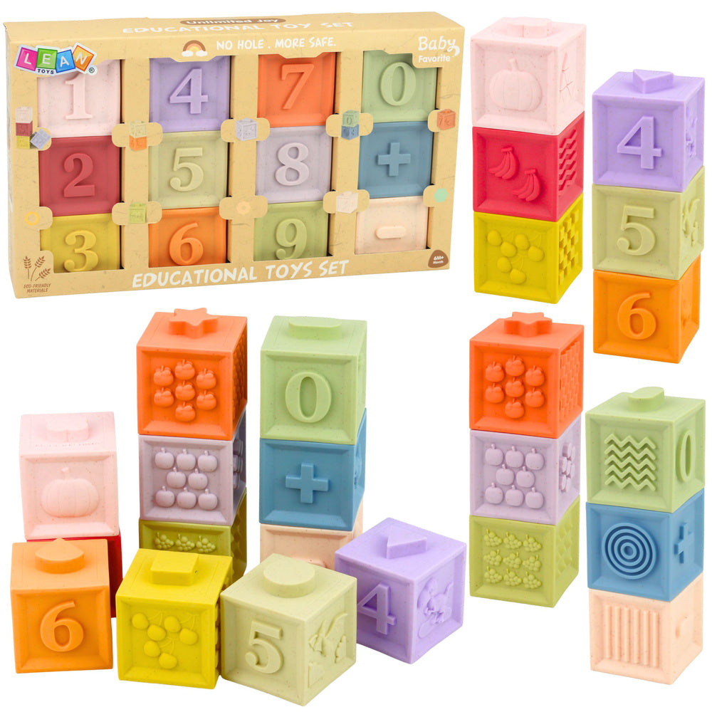 Soft Educational Sensory Blocks – Numbers & Textures – 12 Pieces