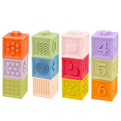 Soft Educational Sensory Blocks – Numbers & Textures – 12 Pieces