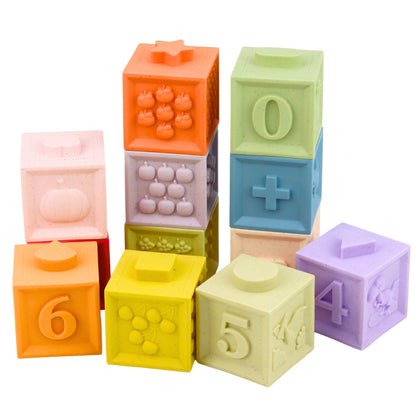 Soft Educational Sensory Blocks – Numbers & Textures – 12 Pieces