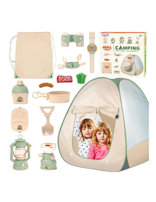 Little Explorer Campingtelt Lekesett XXL – 15-dels Eventyr- og Oppdagelsessett