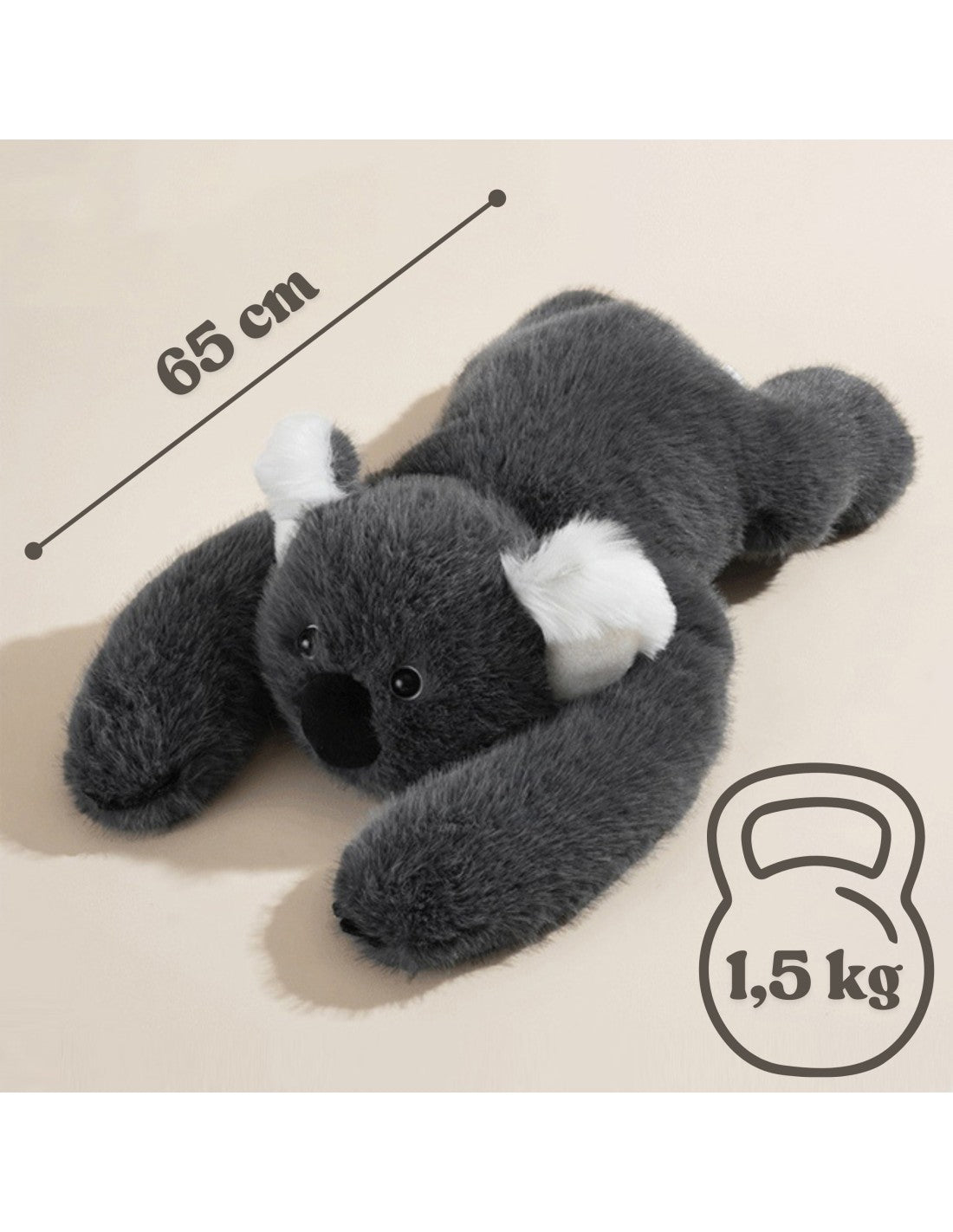 WOOPIE 65cm Vektet Koala – 1500g Sensorisk Anti-Stress Plysj