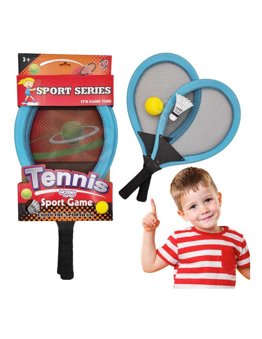 Tennis- og badmintonsett for barn – store racketer med fjærball
