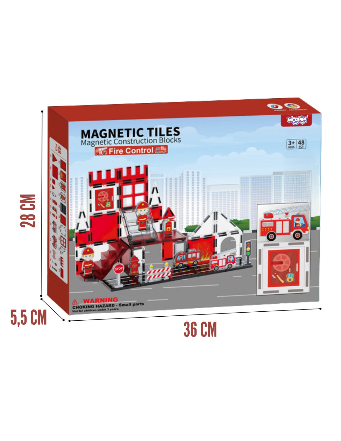 Magnetic Block 3D Fire Department Set With 48 pcs.