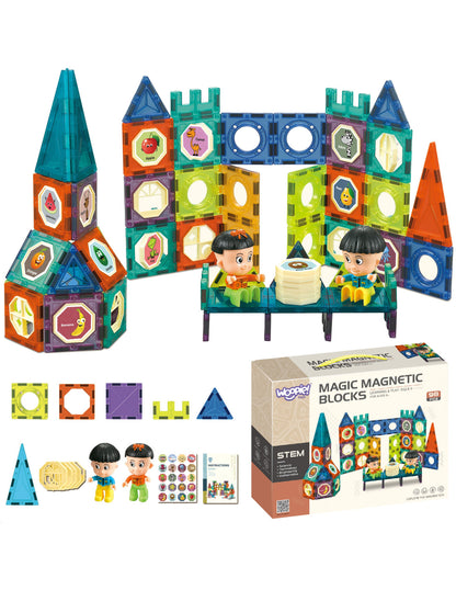 WOOPIE 3D Magnetic Blocks Castle Set – 98 Piece