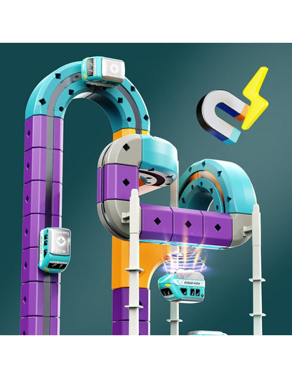 WOOPIE Magnetic Track Construction Set with Attraction Effect – 39 Piece Building Kit