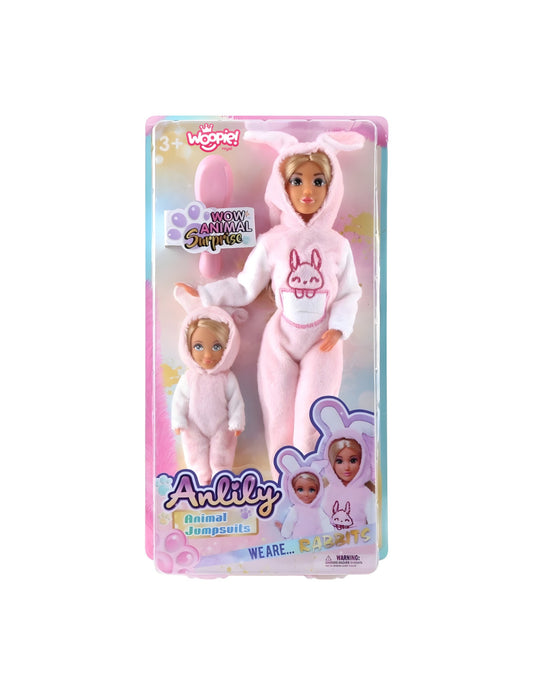 Barbiedukker med rosa kanindrakt