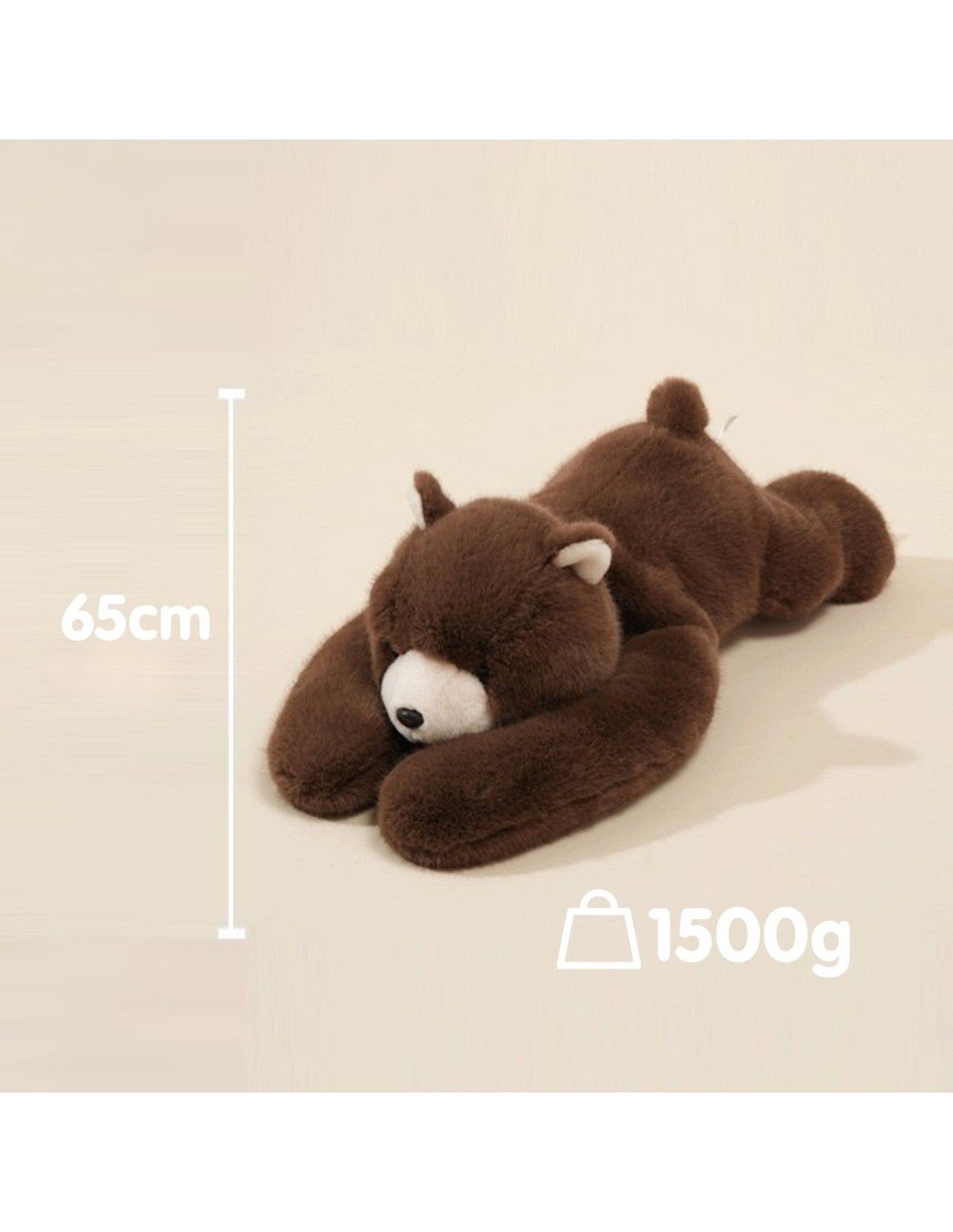 WOOPIE 65cm Weighted Teddy Bear– 1500g Sensory Anti-Stress Plush